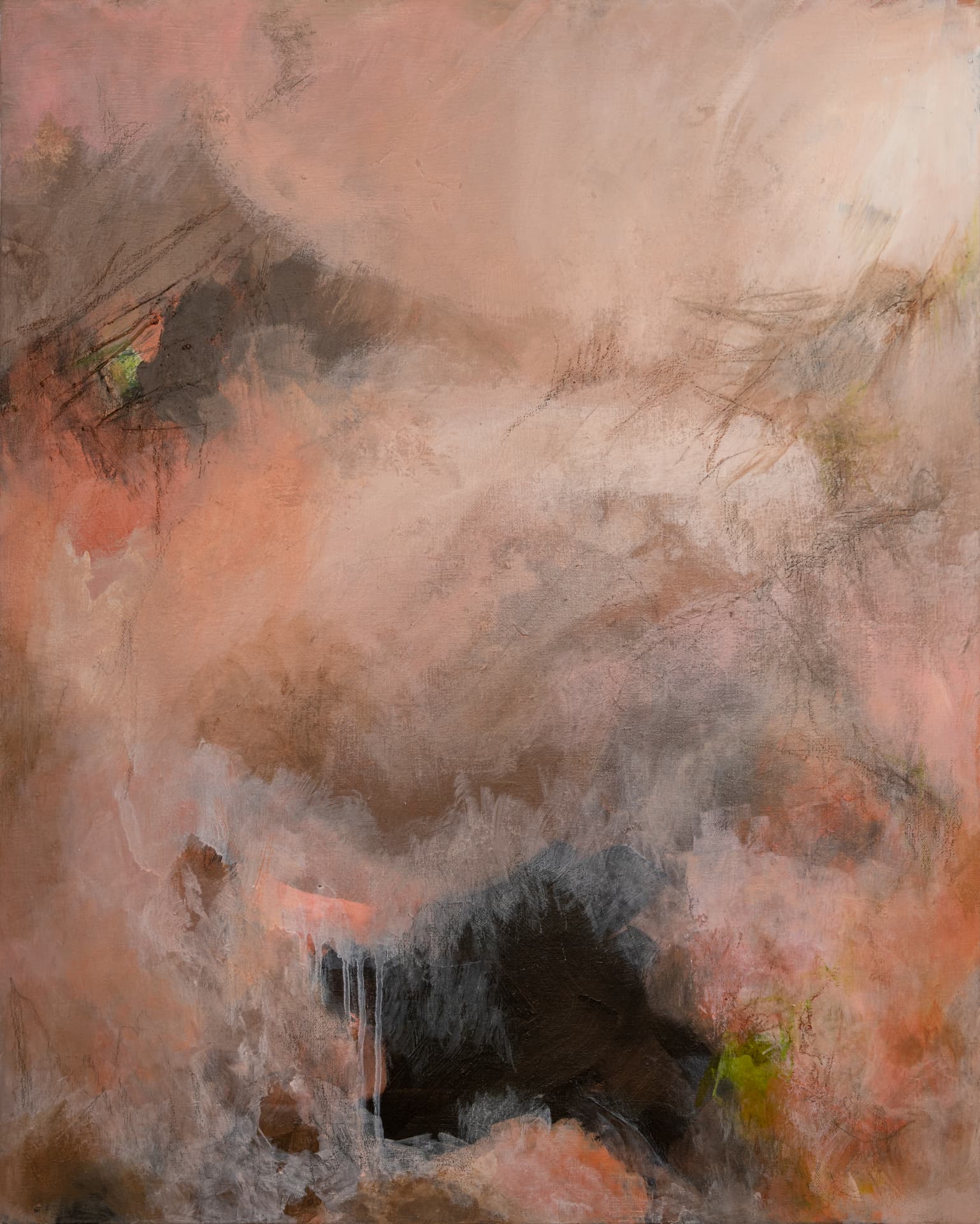 Soft abstract in blush, clay and smoke tones